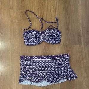 La Blanca Purple and White Bikini Set